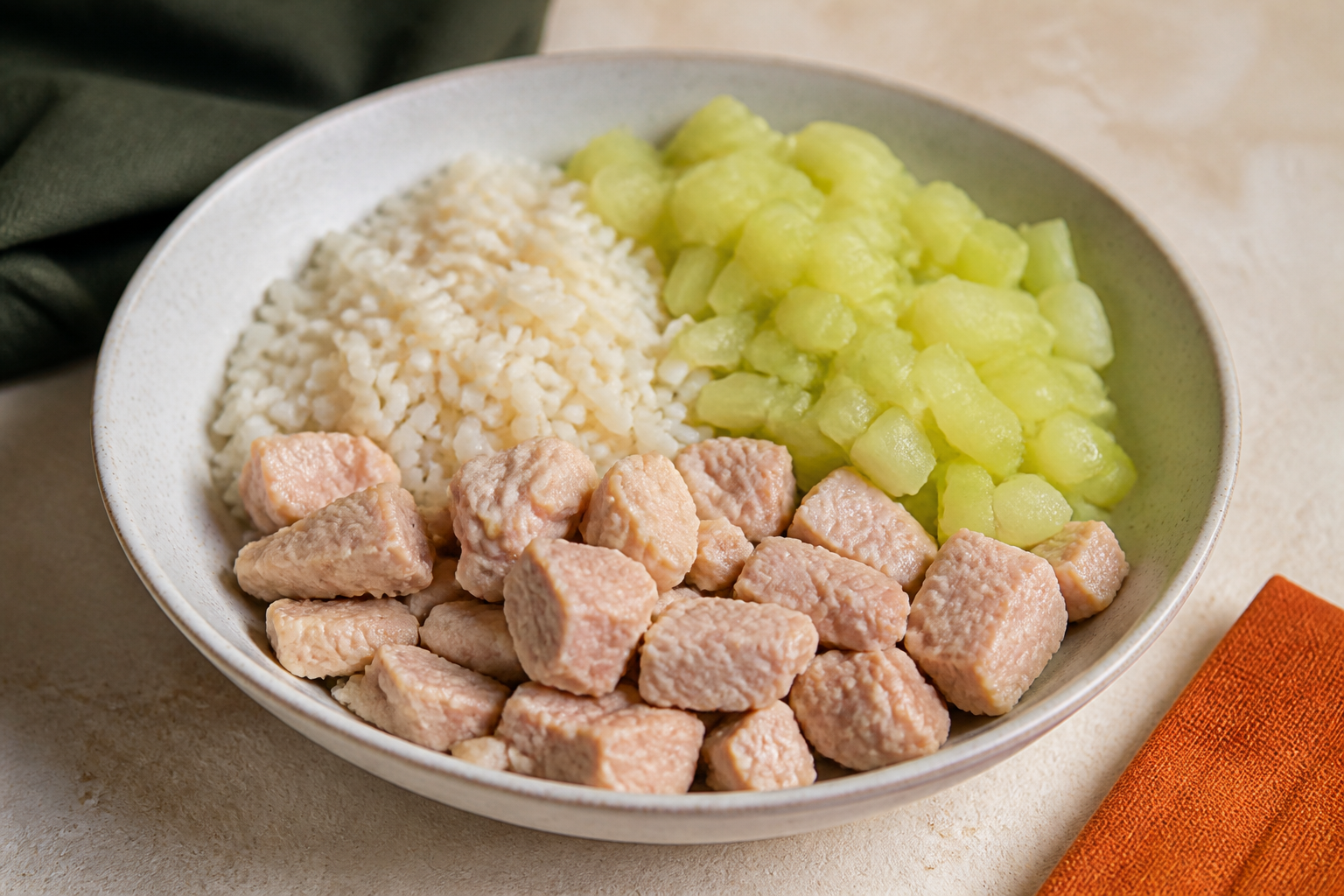 Lombo Suíno com Arroz e Chuchu