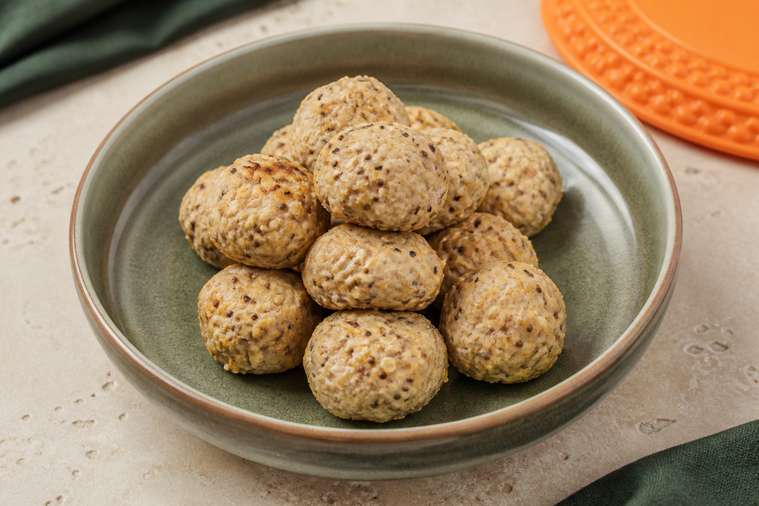 Almôndegas de Peru com Chia