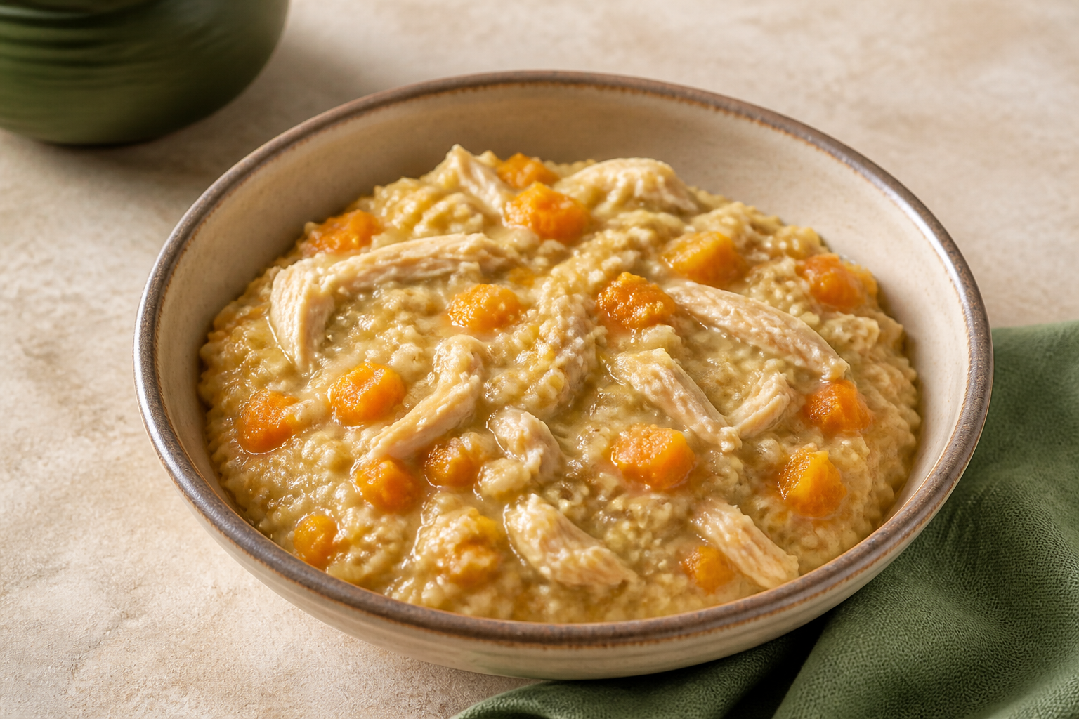 Mingau Salgado de Aveia e Frango