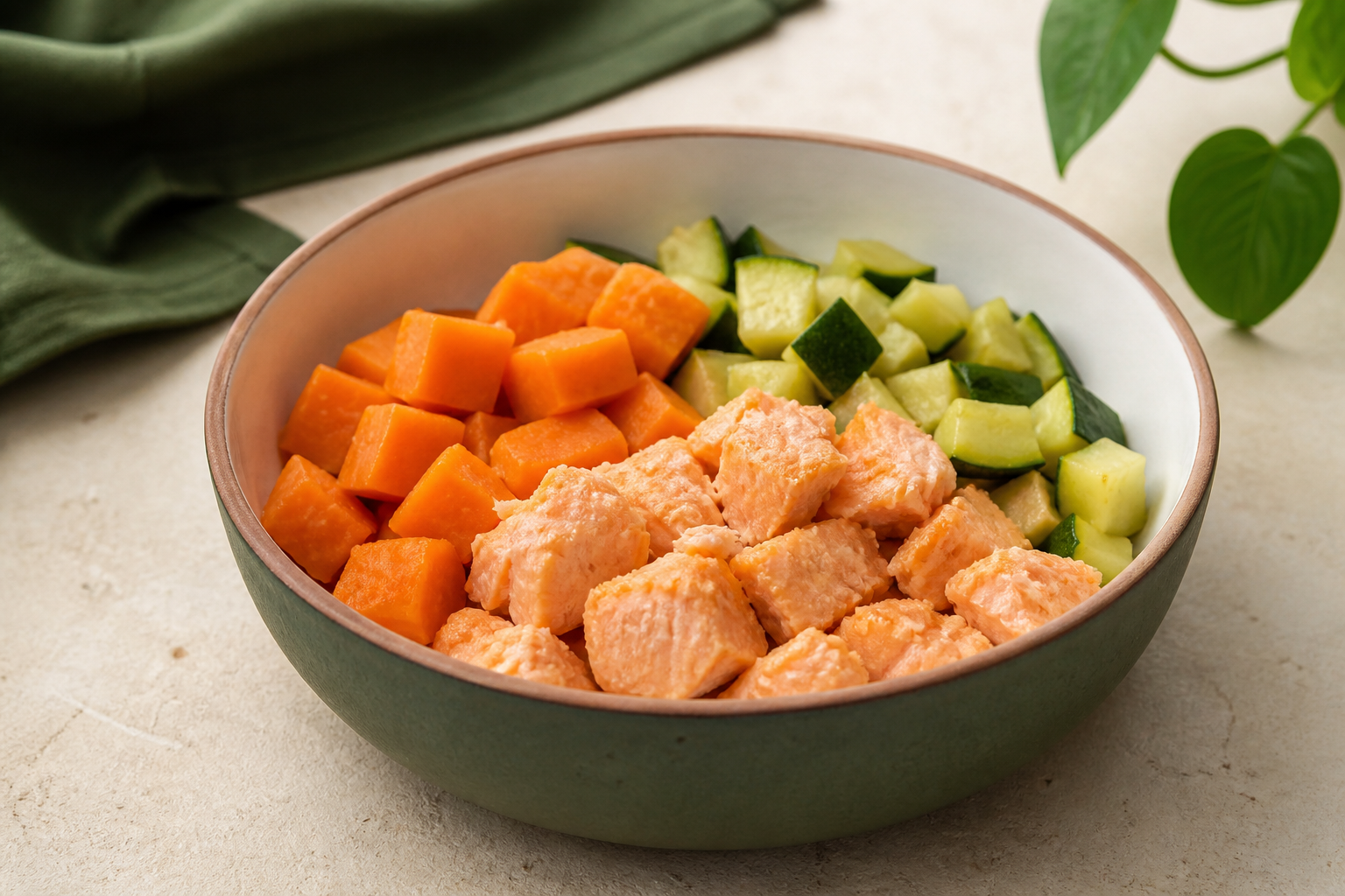 Bowl de Salmão, Batata-doce e Abobrinha