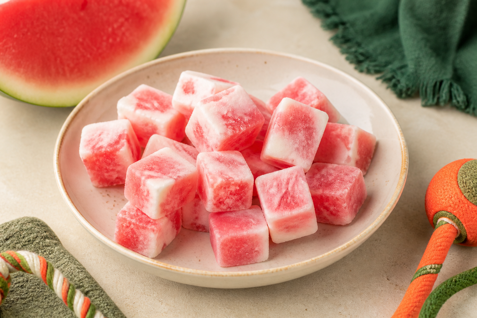 Cubinhos Gelados de Melancia